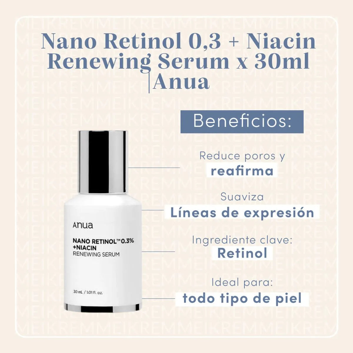 Anua Retinol 0.3 Niacin Renewing Serum