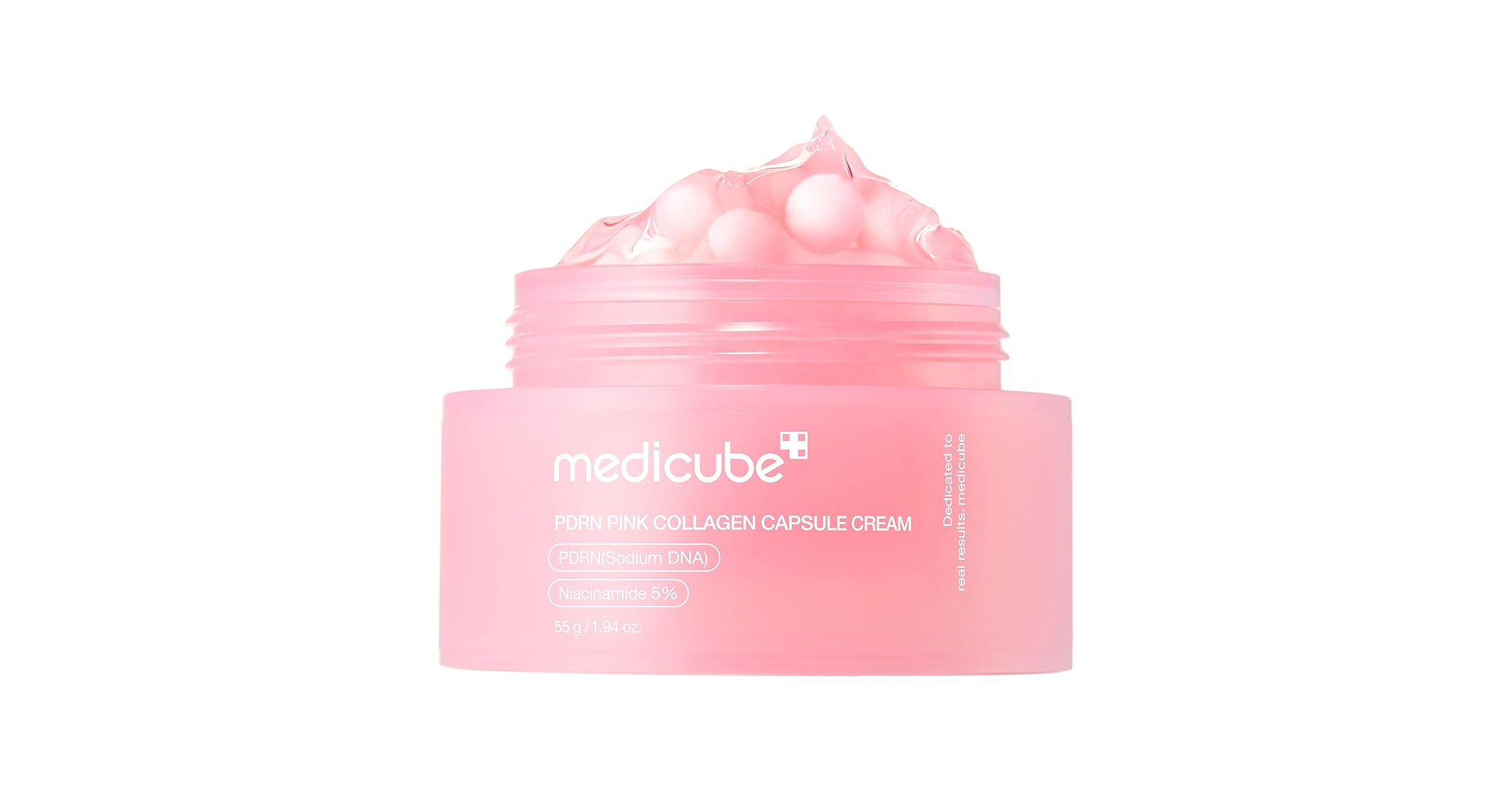 Medicube Salmon DNA PDRN Crema de cápsula de colágeno rosa, hidratante facial