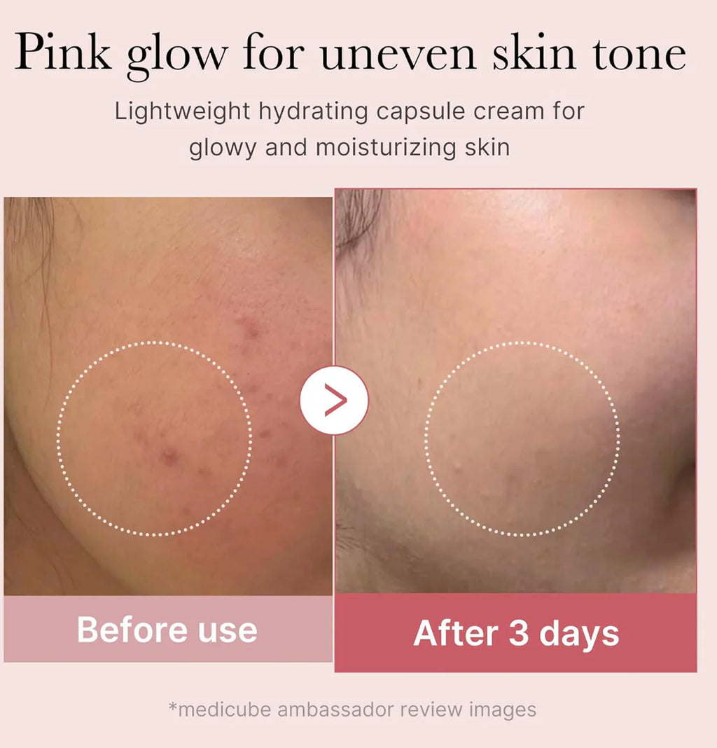 Medicube Salmon DNA PDRN Crema de cápsula de colágeno rosa, hidratante facial